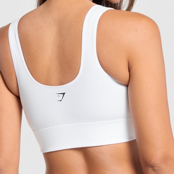 Gymshark Longline Sports Bra -White - Picture 2 of 4